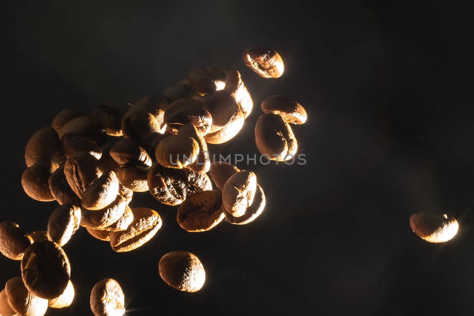 coffee beans on black background by Andelov13