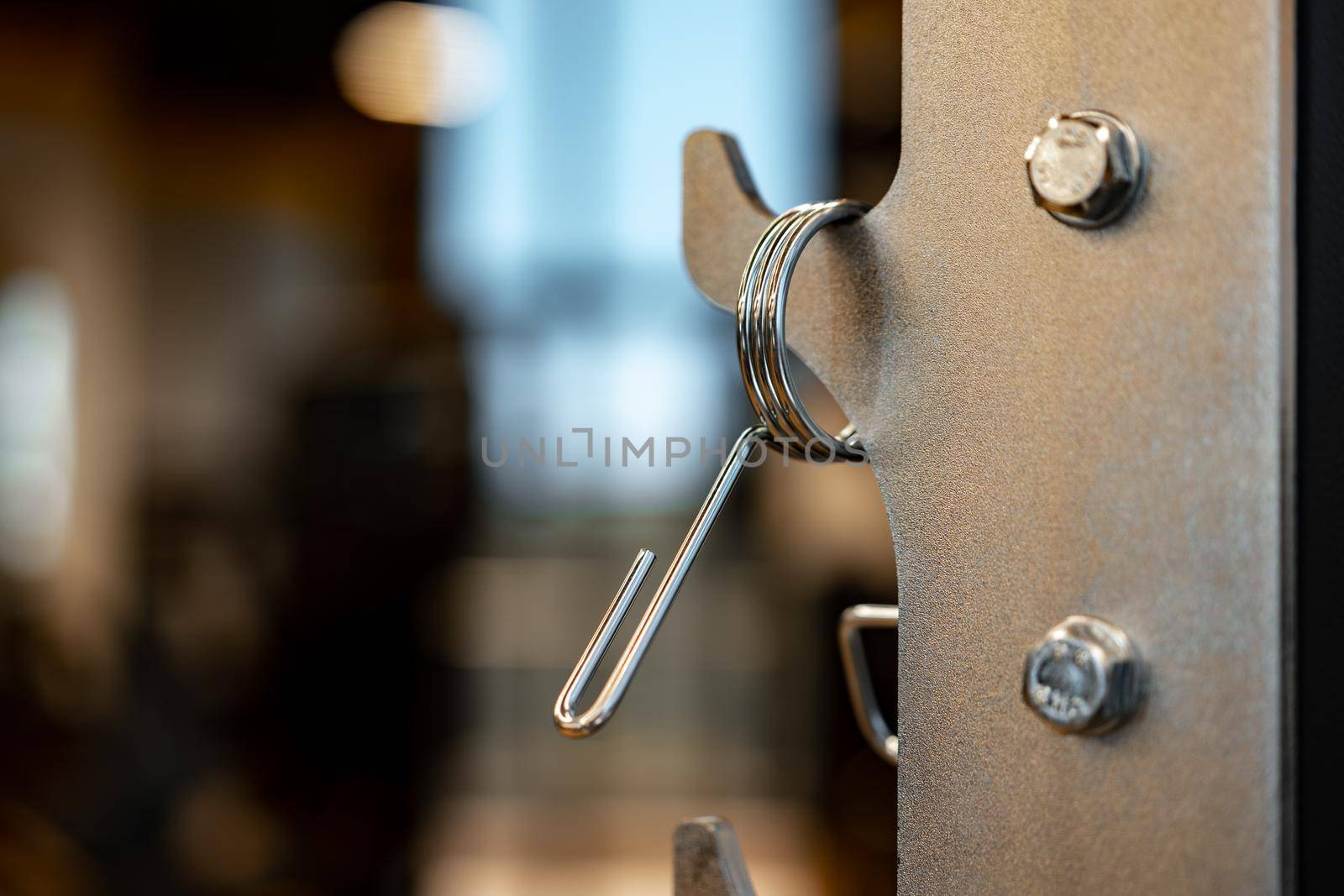 Close up photo of sport equipment in modern gym