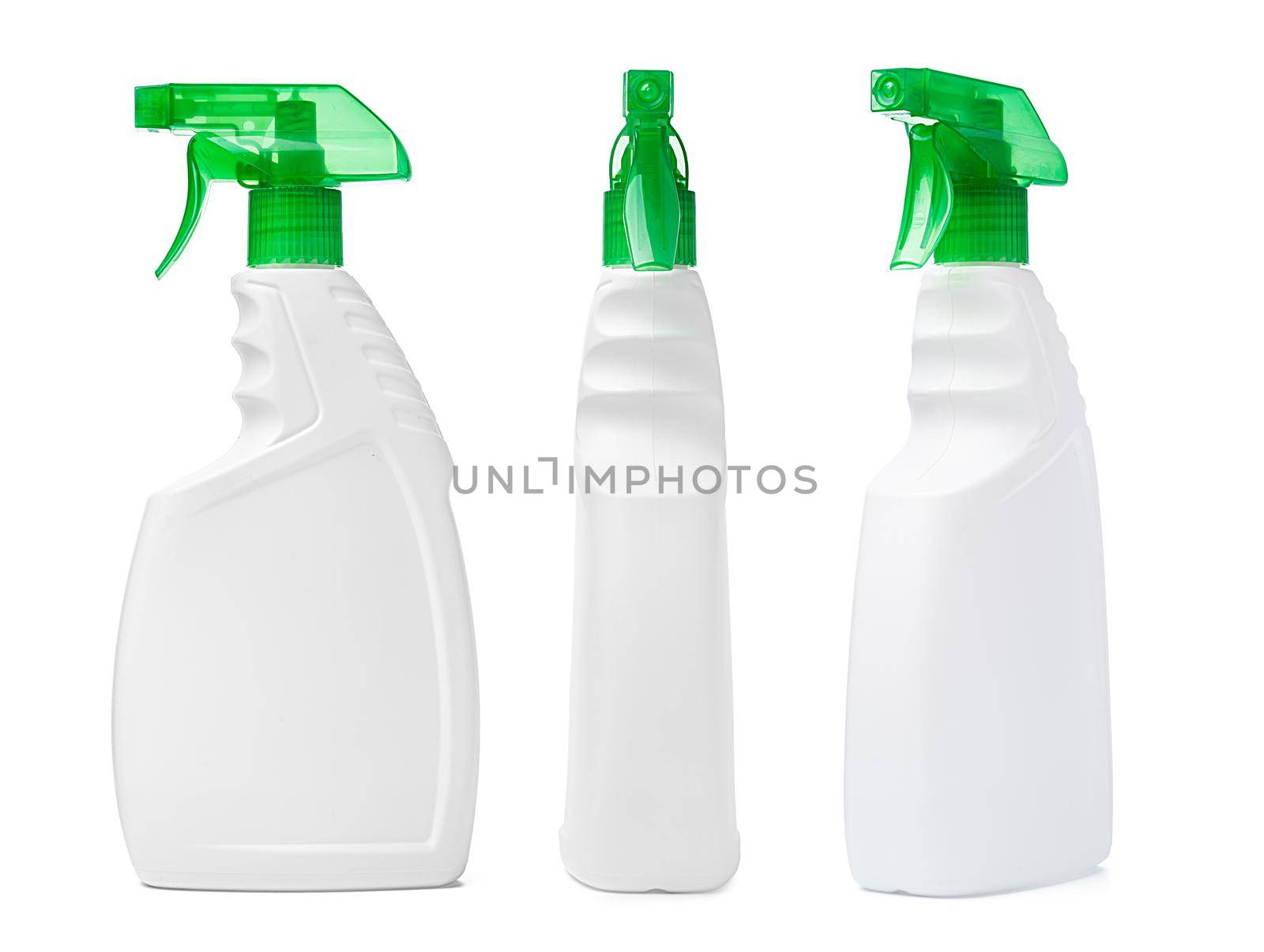 Cleaning spray bottle isolated on white background, copy space