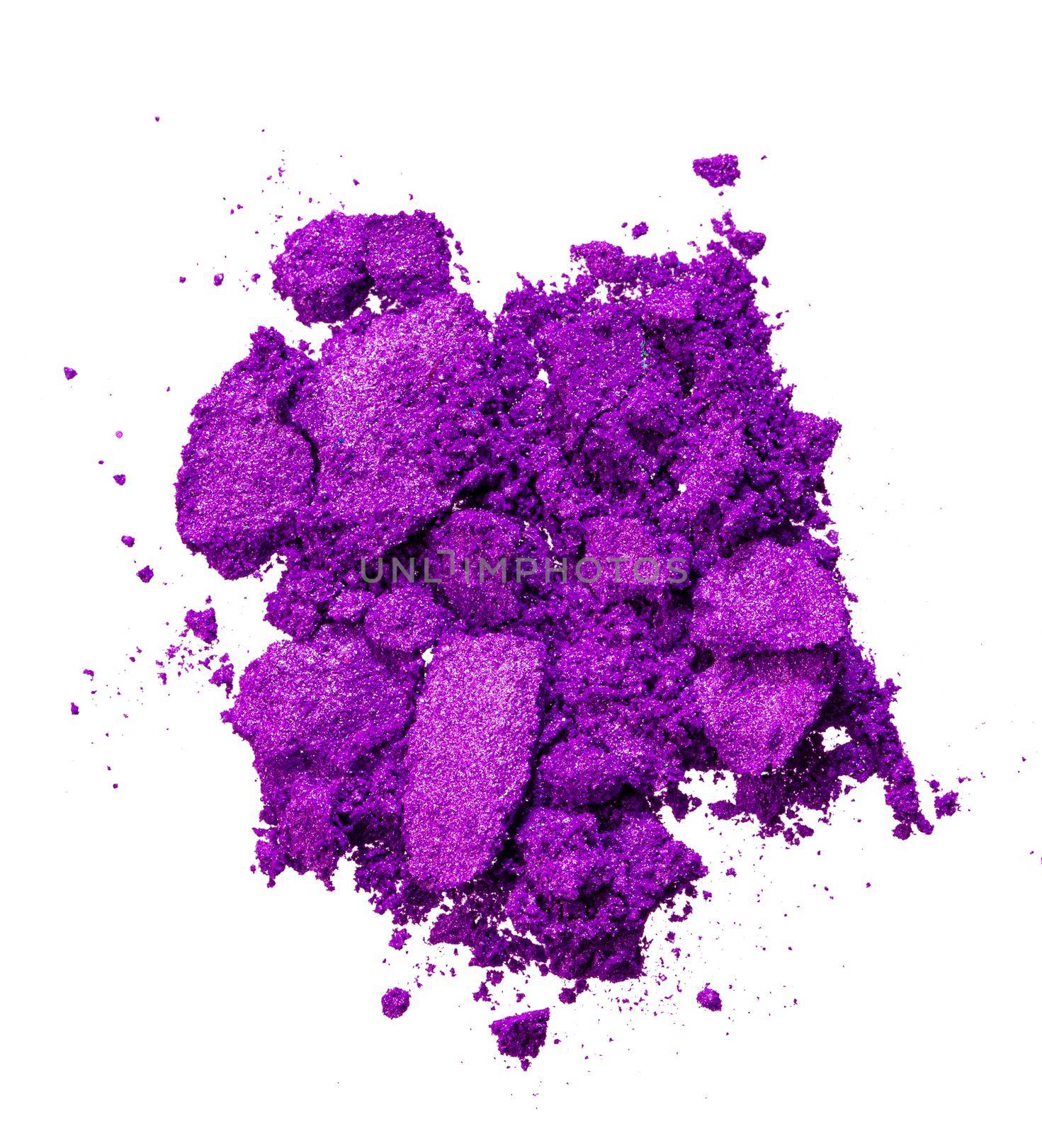 Smashed eyeshadows of bright purple color, make up by Fabrikasimf