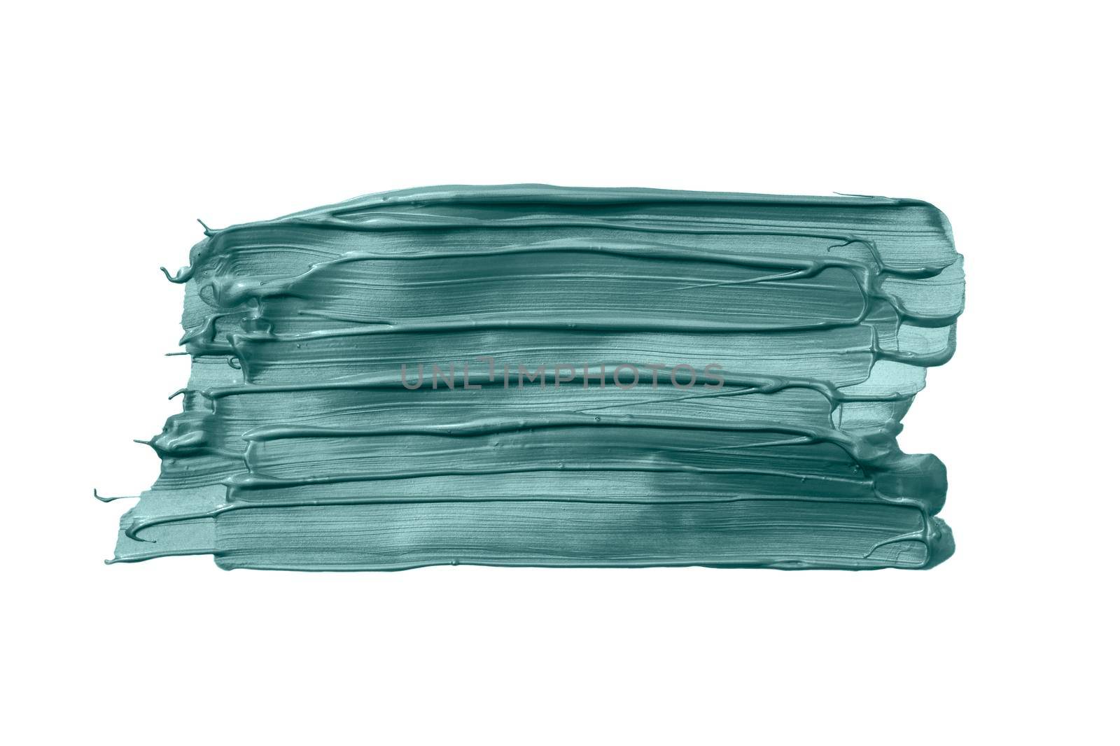 Big Rectangular blue, tide green or turquoise brush strokes or smears isolated on white background. by esvetleishaya