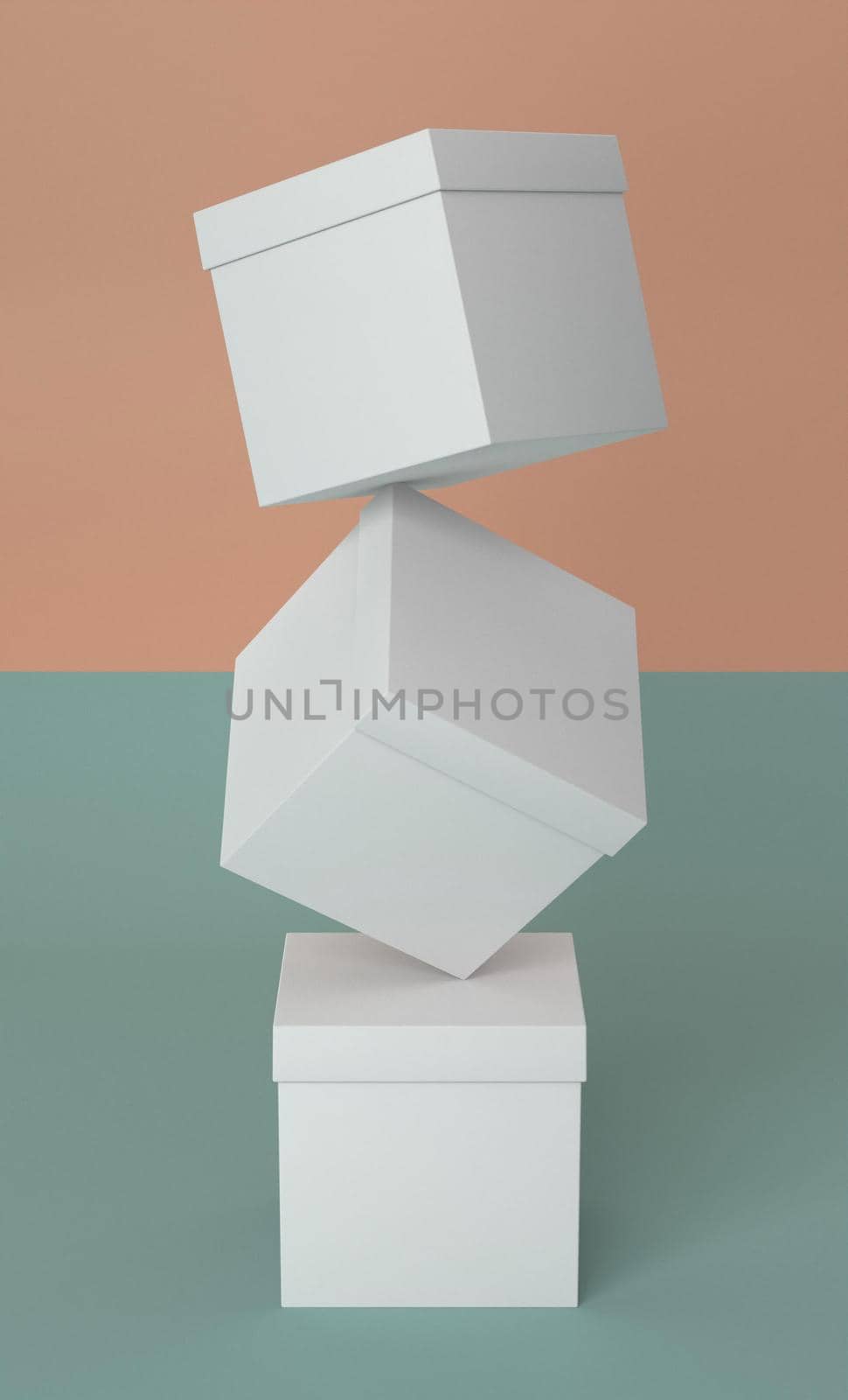 abstract pile white cardboard boxes by Zahard