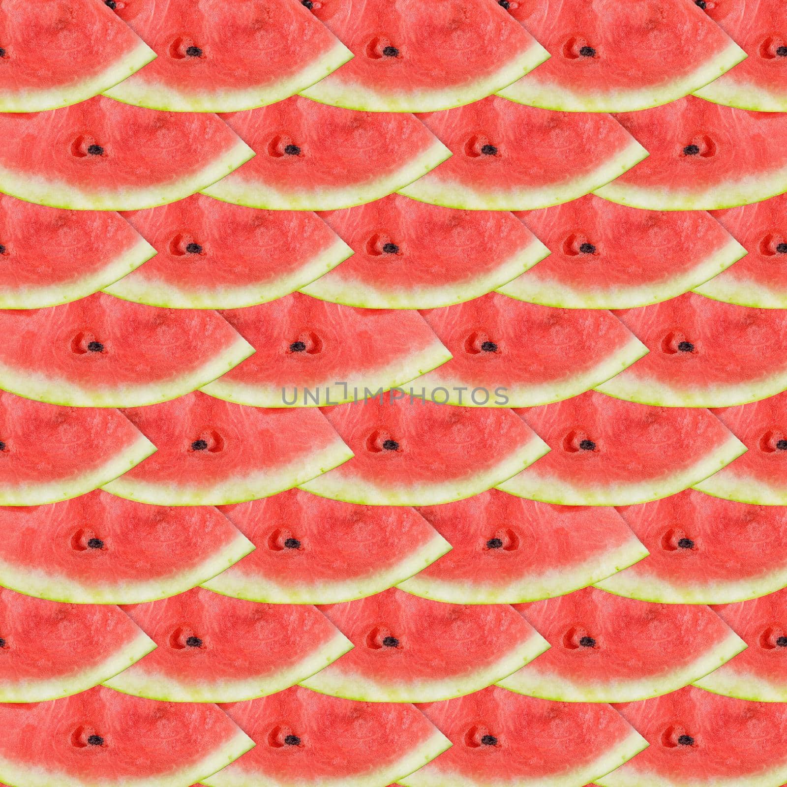 Flat layout of watermelon slices. Watermelon seamless pattern. Summer fruit.