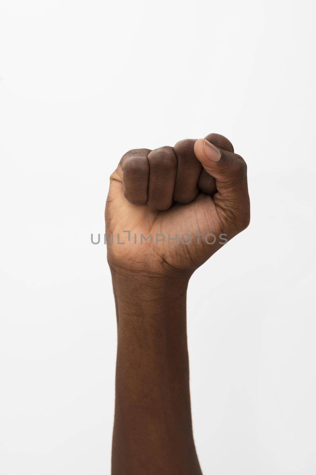 black person holding their fist up by Zahard