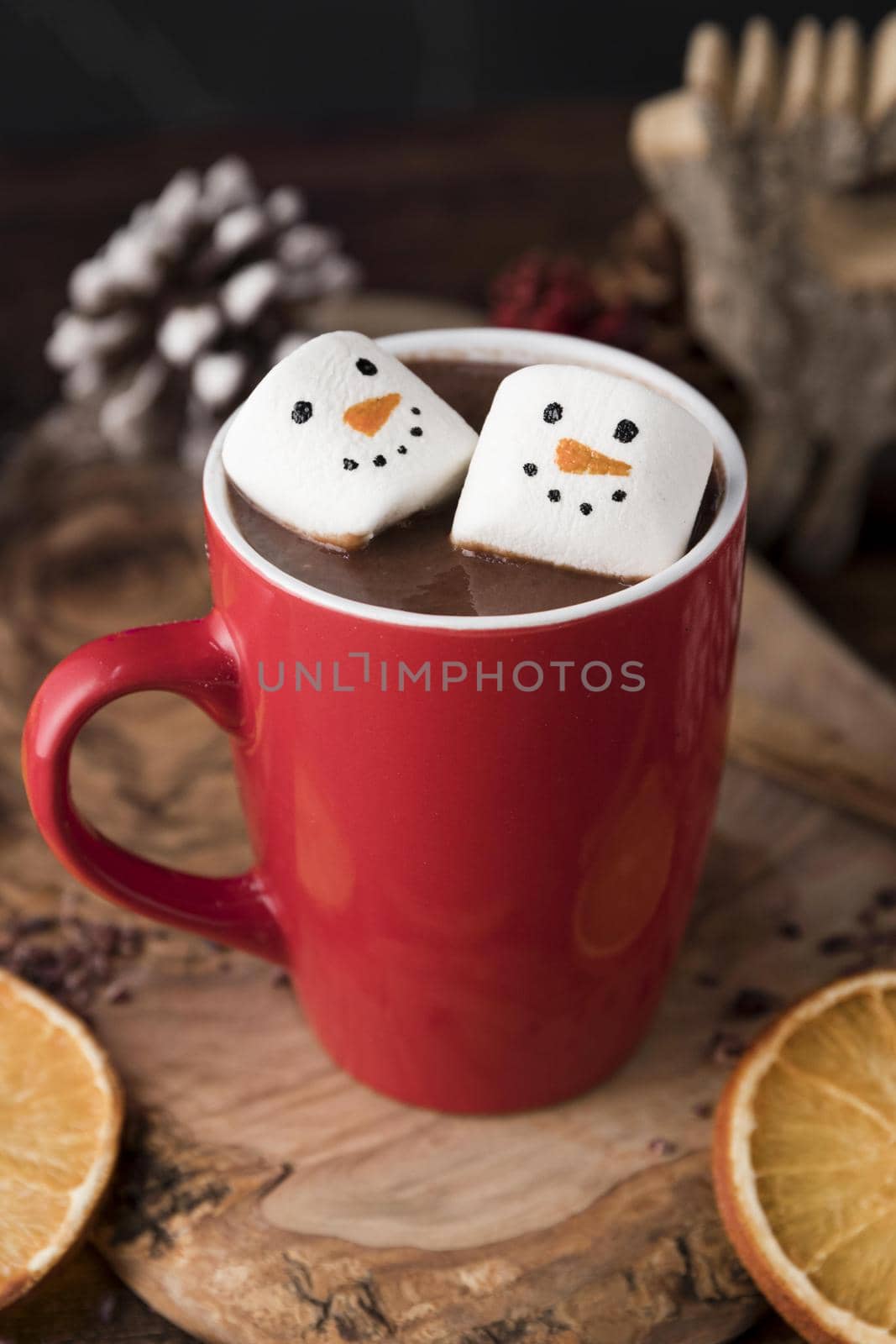 christmas cup hot chocolate with marshmallows by Zahard