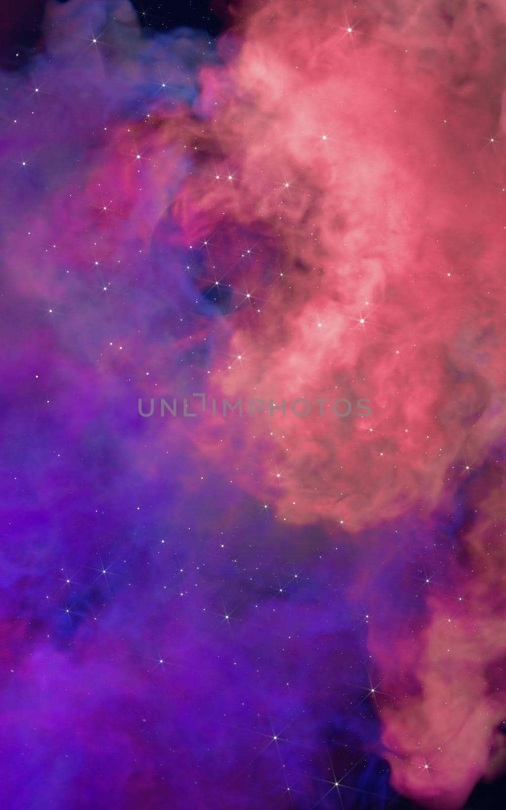 Nebulae and colored smoke, 3d rendering. Computer digital drawing.