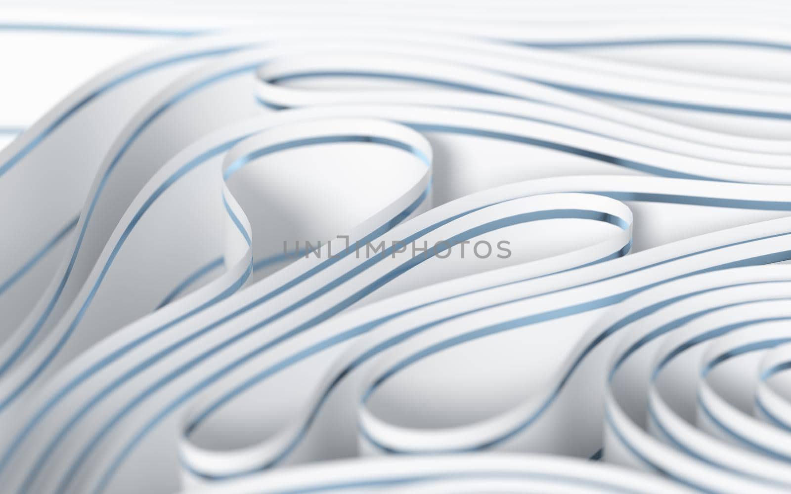 White paper with blue trim, 3d rendering. by vinkfan