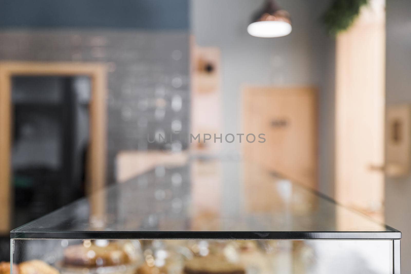 blur backdrop coffee shop with glass counter by Zahard