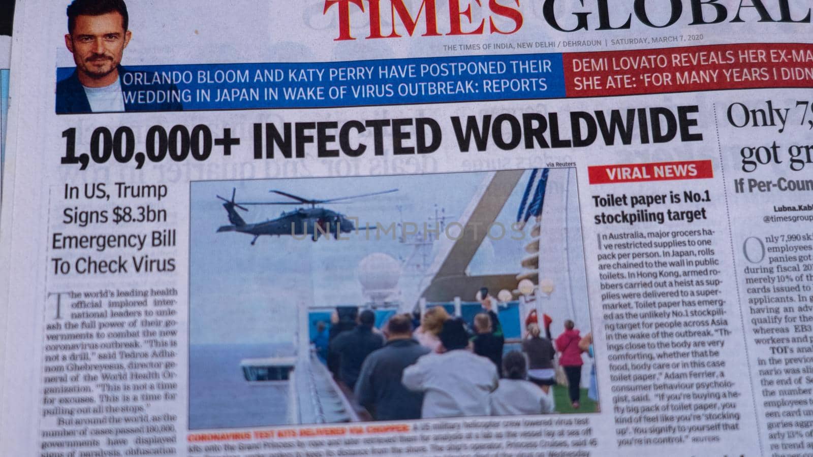 Dehradun, Uttarakhand India June 28, 2021. Coronavirus COVID-19 News Headline in Newspaper of India. Headlines of the month March, April 2020. High-quality apple prores 422 4k footage 60p.