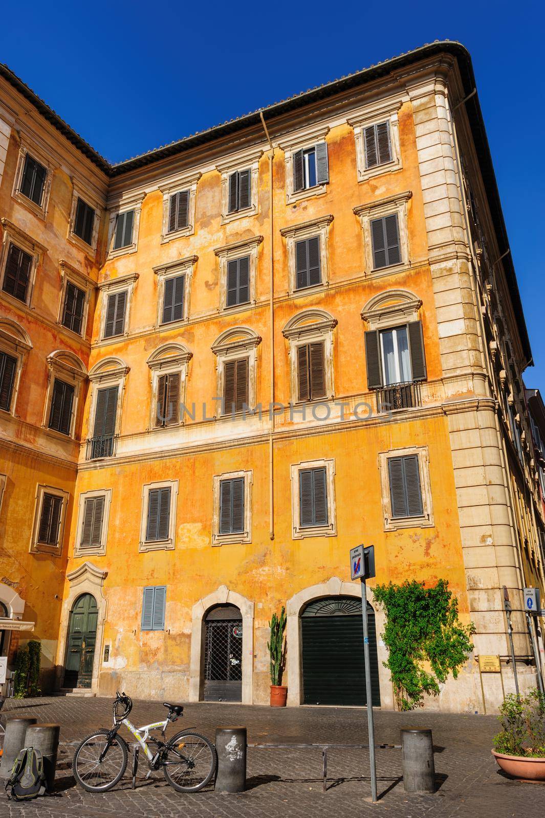 Typical view of usual old residential buildings in Rome, Italy by starush