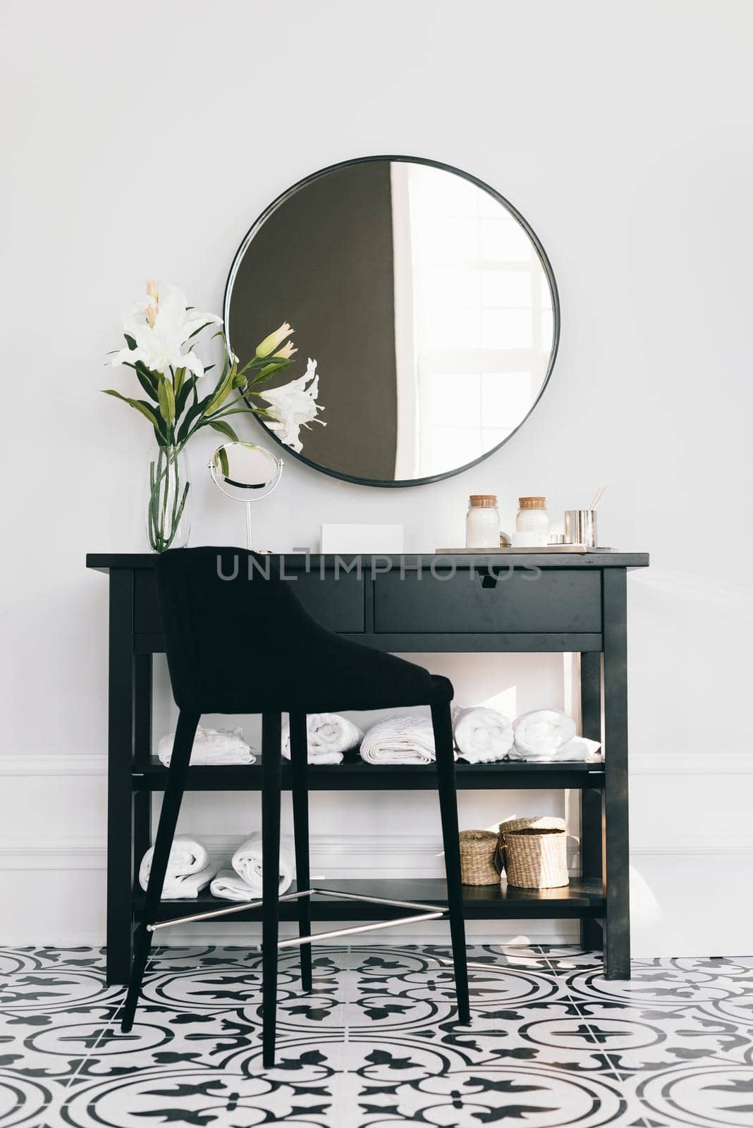 black cupboard with mirror by Zahard