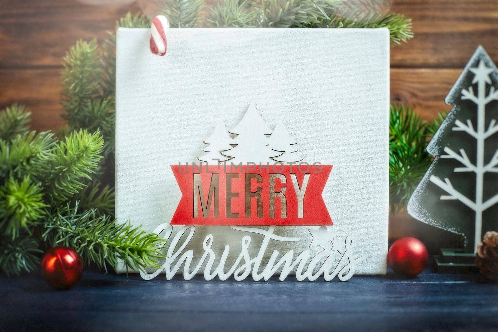 Background with copy space mockup. Merry Christmas and happy new year. by Maximusnd