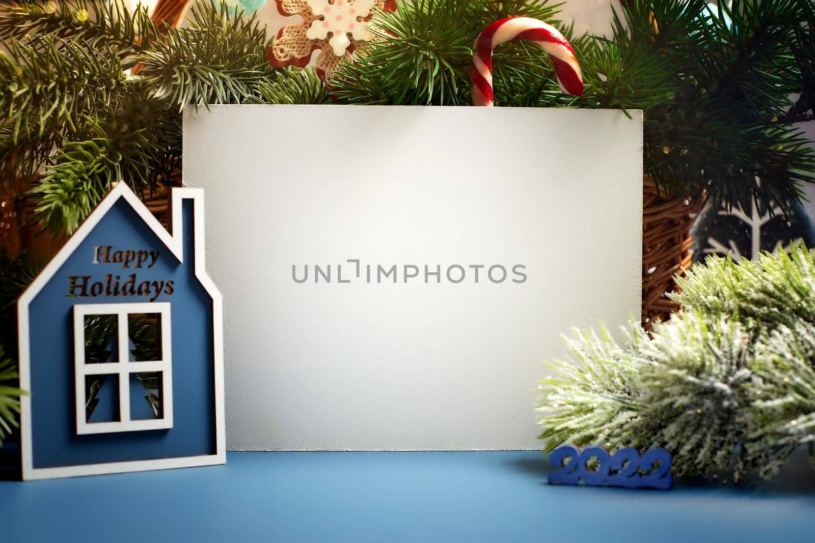 Background with copy space mockup. Merry Christmas and happy new year. by Maximusnd