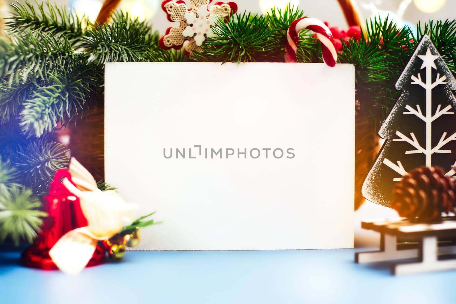 Background with copy space mockup. Merry Christmas and happy new year. by Maximusnd