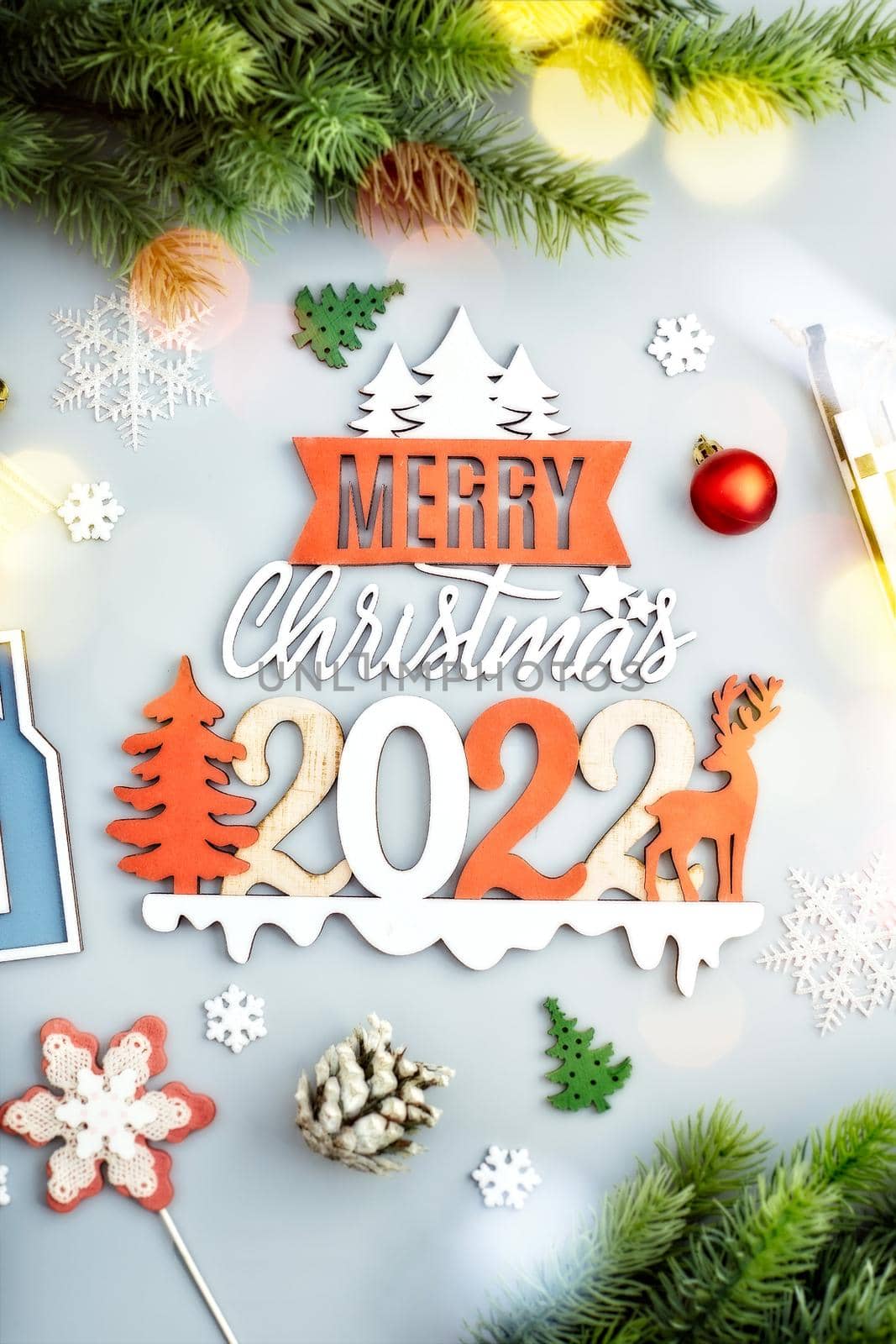 Merry Christmas and Happy Holidays greeting card, frame, banner. New Year. Noel. by Maximusnd