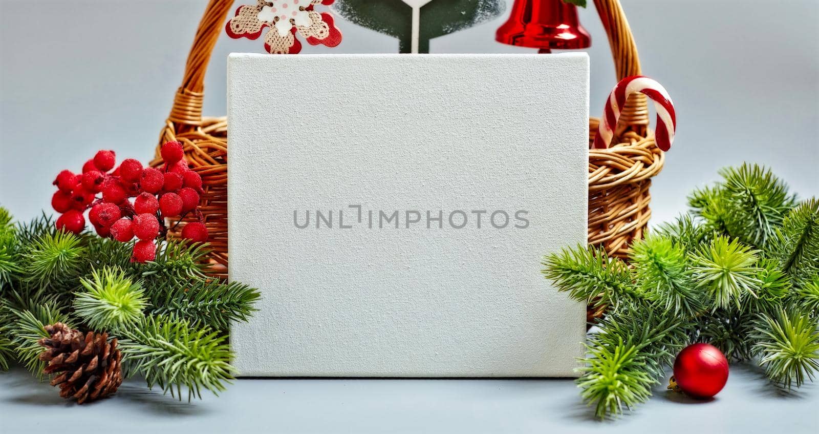 Background with copy space mockup. Merry Christmas and happy new year. by Maximusnd