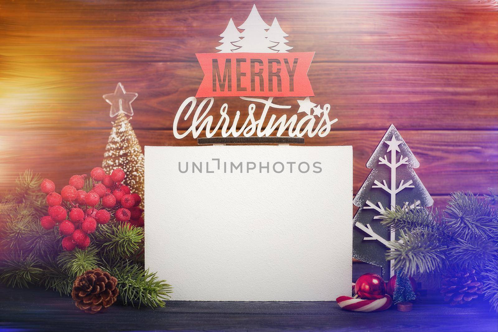 Christmas background with festive decoration and text , Merry Christmas and happy new year concept by Maximusnd