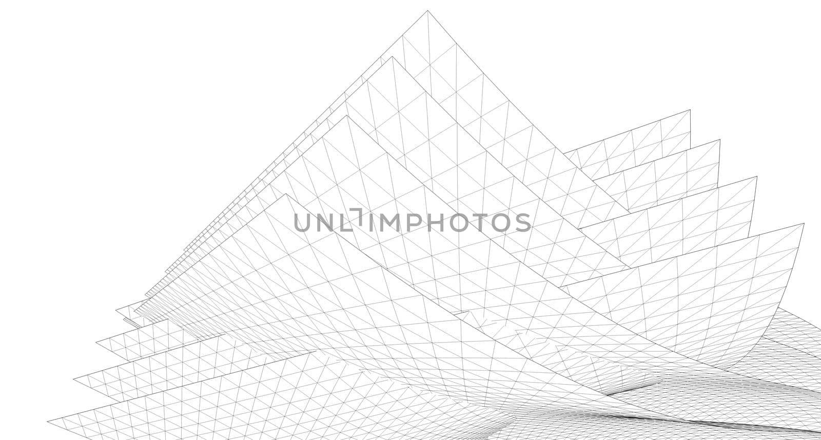 Geometric background, Abstract sketch, Architectural ,Construction ,Wireframe