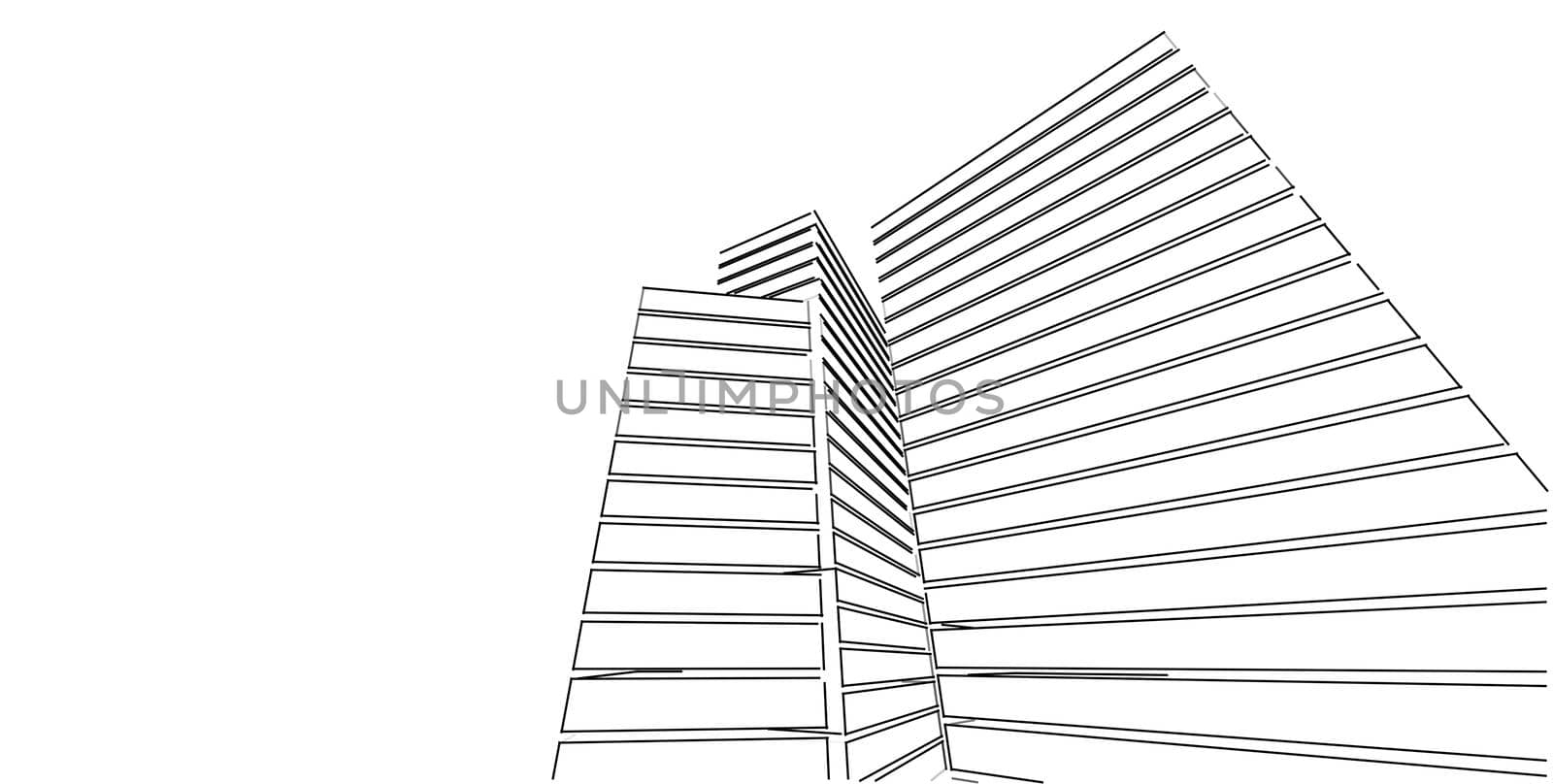 Abstract architectral drawing sketch,Illustration