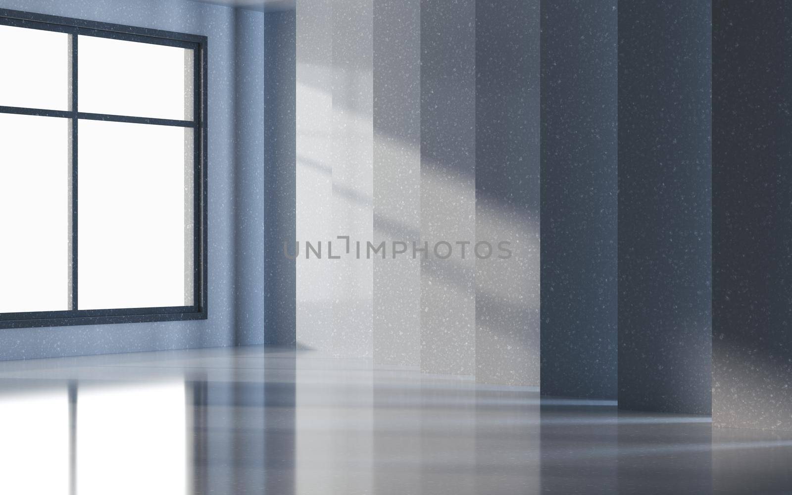 Shadow in the empty room, 3d rendering. by vinkfan