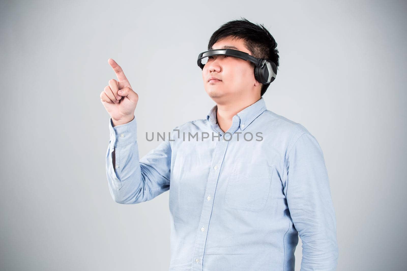 picture of handsome businessman with digital glasses by whatwolf