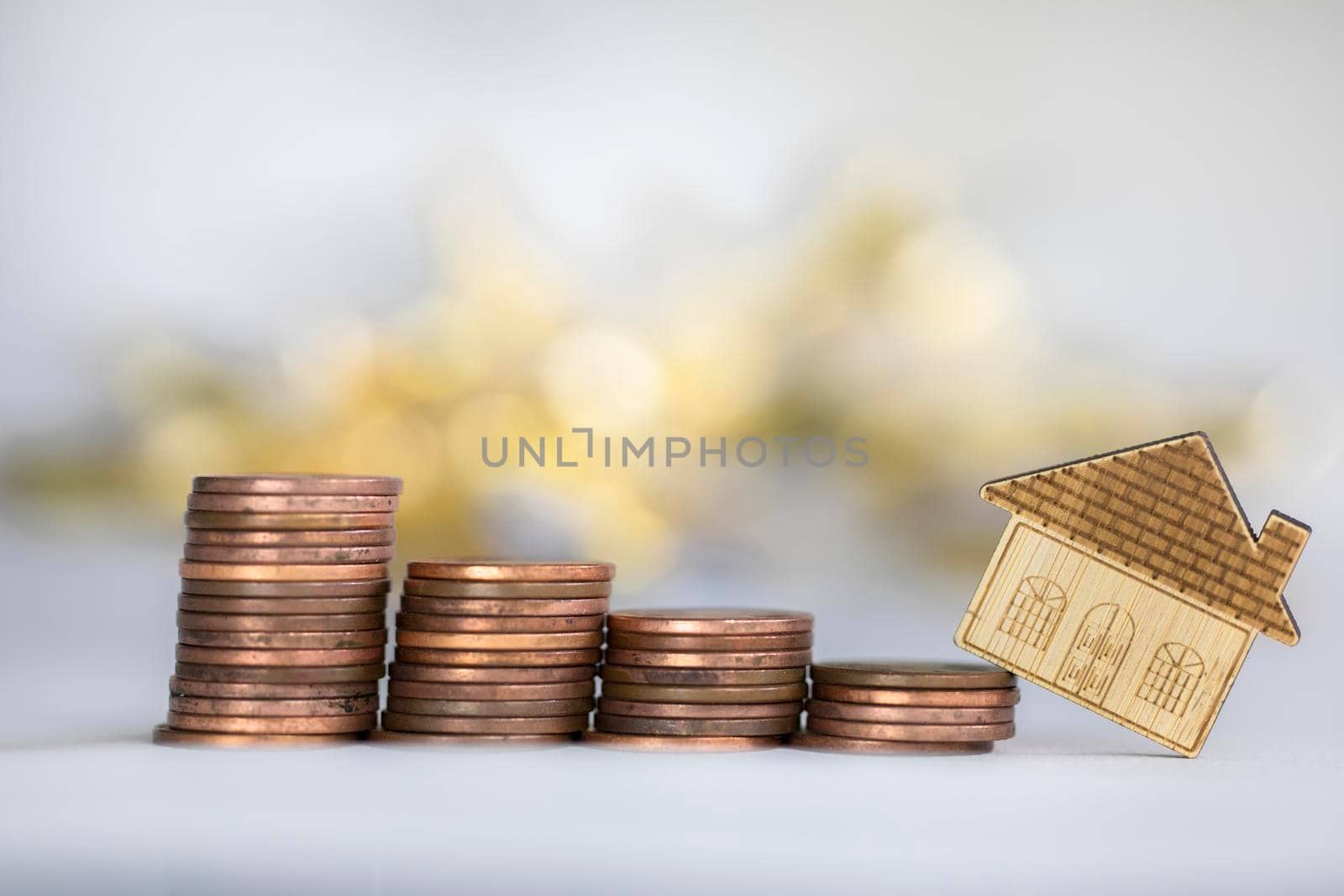 coins saving setting stairs up to house model for concept investment mortgage loan finance and business climbing stairs