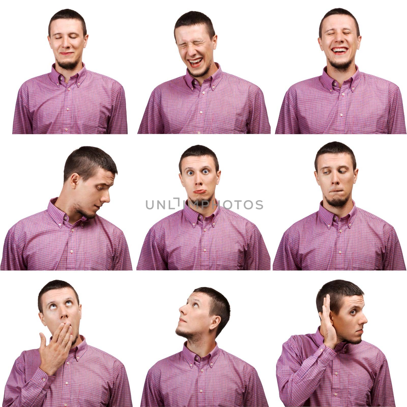 Сollection of portraits male face expressions by alexAleksei