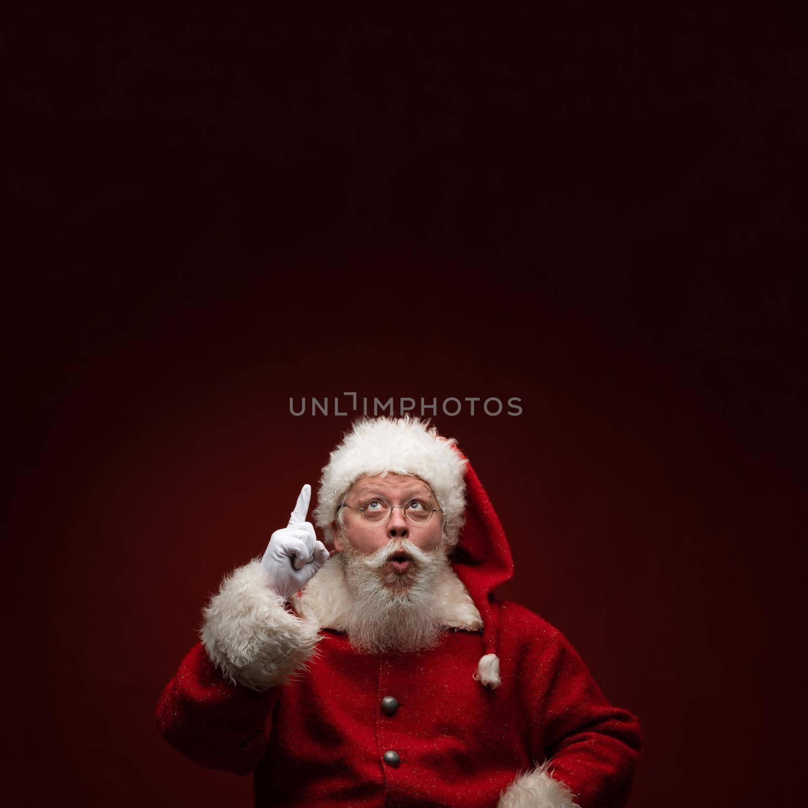 Santa Claus pointing up by ALotOfPeople