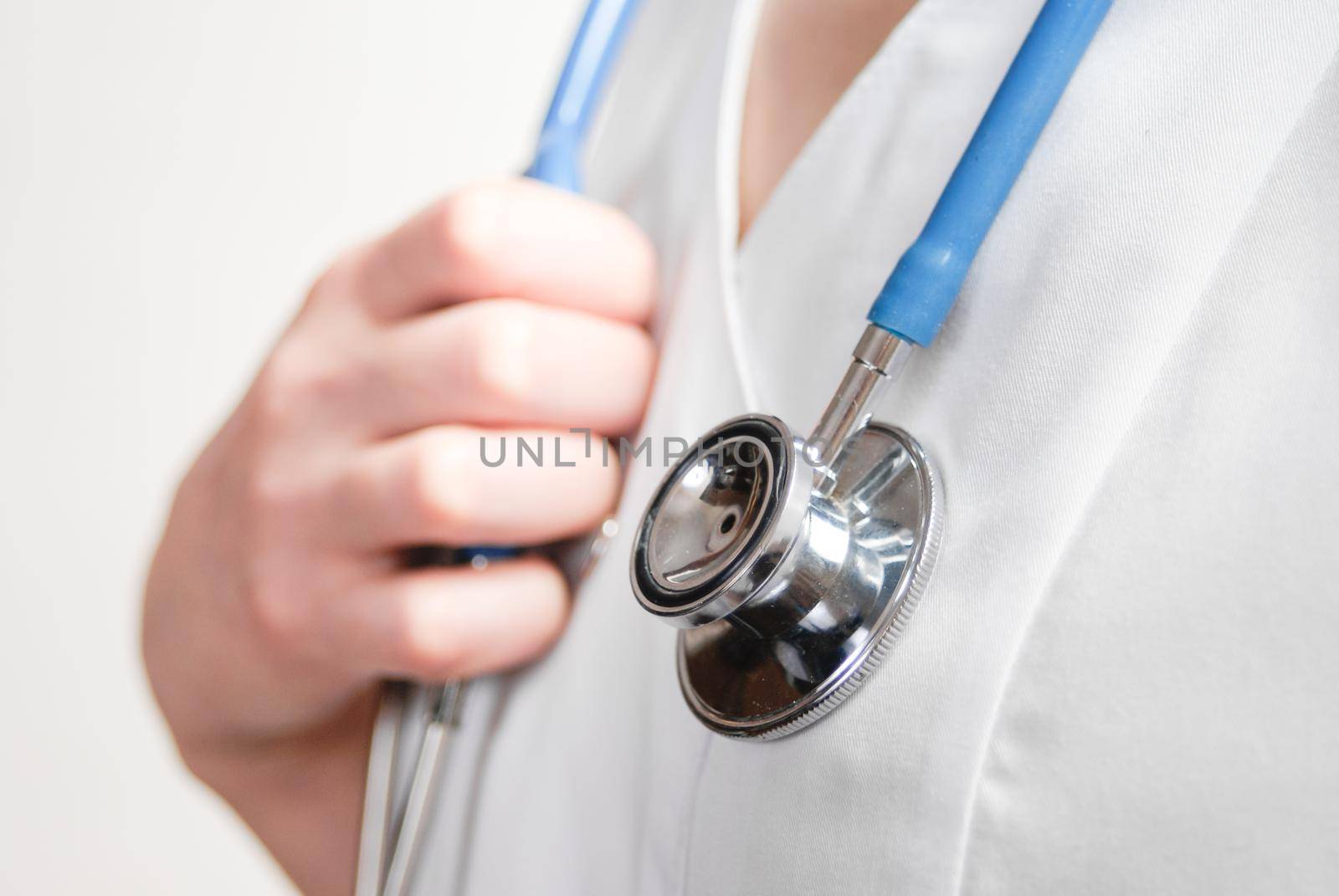 Female doctor hold stethoscope