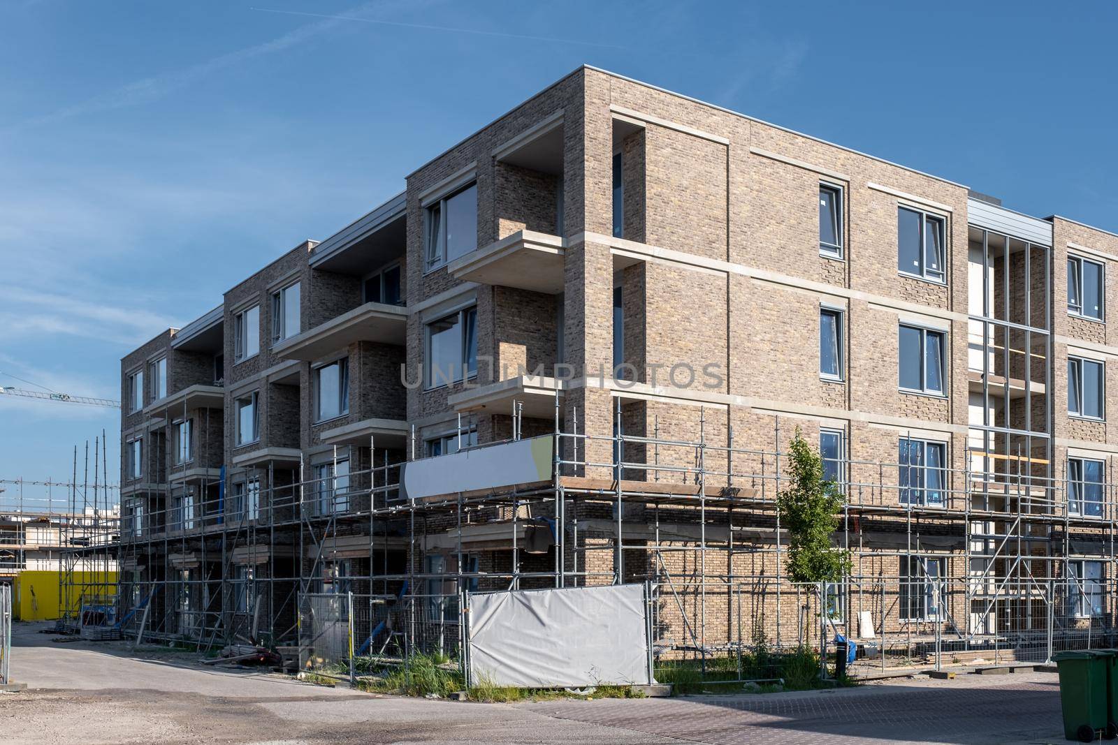 construction site of new Dutch Suburban area with modern family houses, newly build modern family homes in the Netherlands Construction site of local homes, the Construction site of local family houseNetherlands