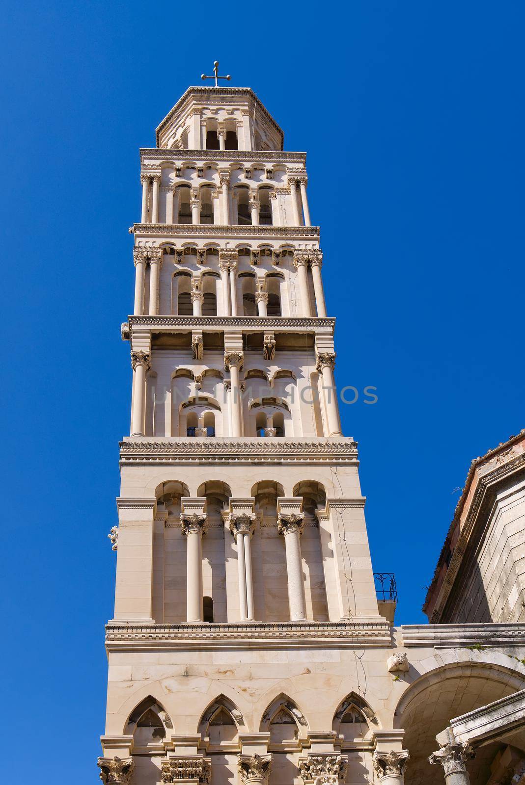 Cathedral of St. Duje bell tower in sunny day, Split, Croatia by PhotoTime