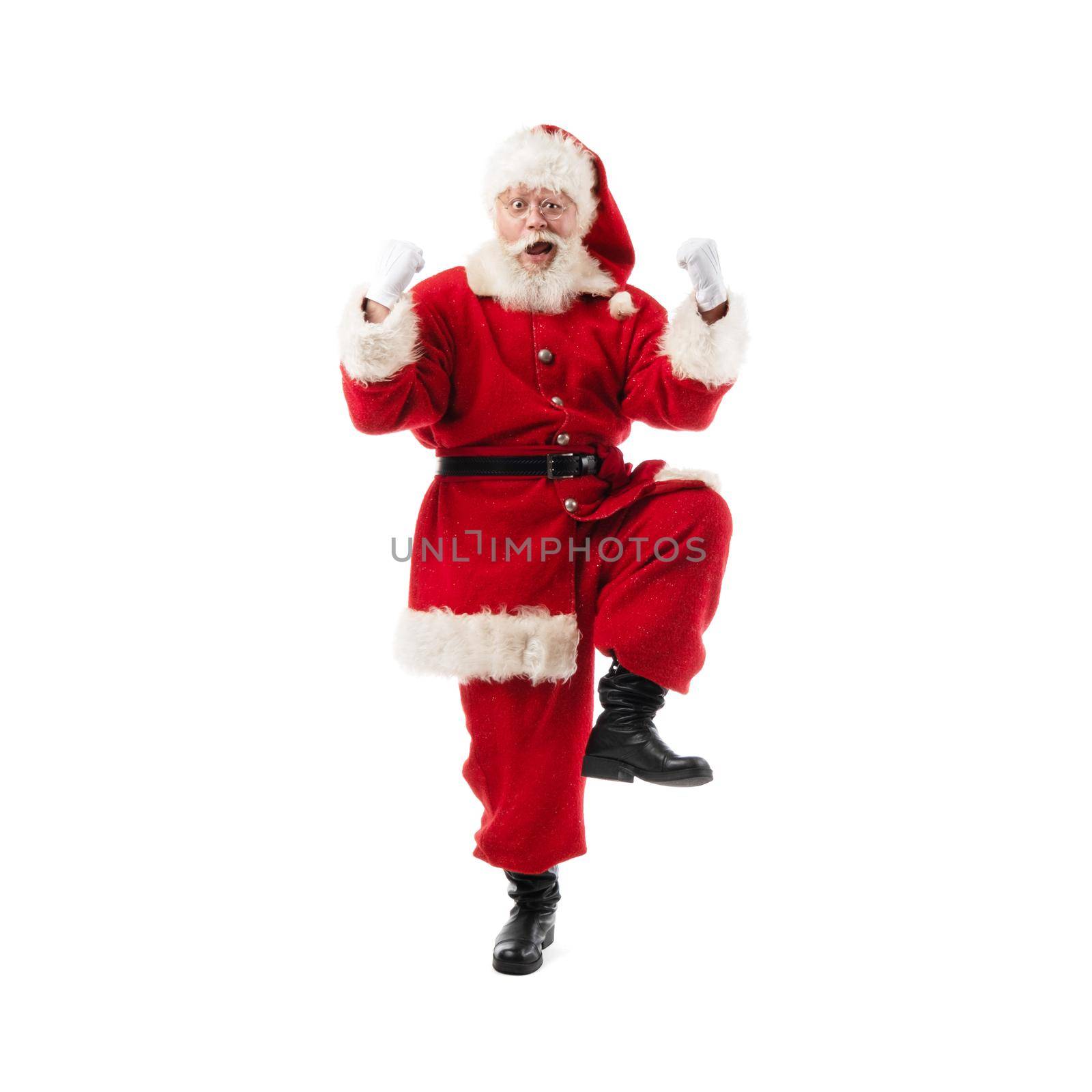 Santa claus celebrating hold fists by ALotOfPeople
