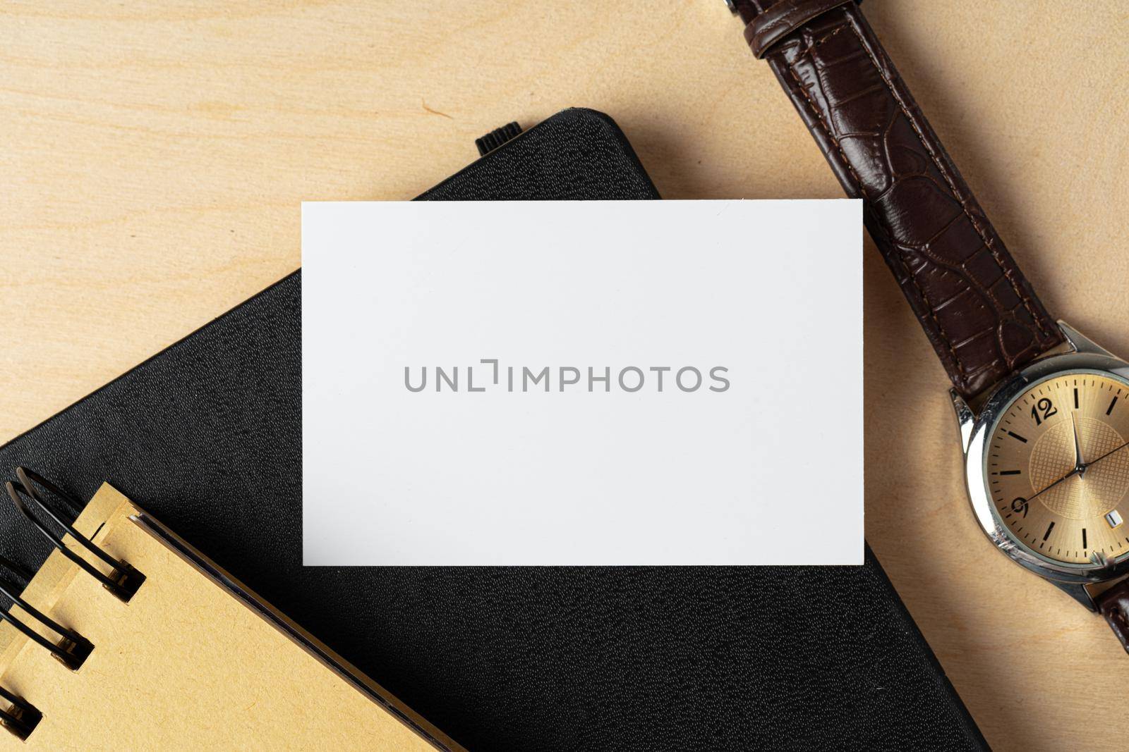 Blank white business card with copy space for your design, close up