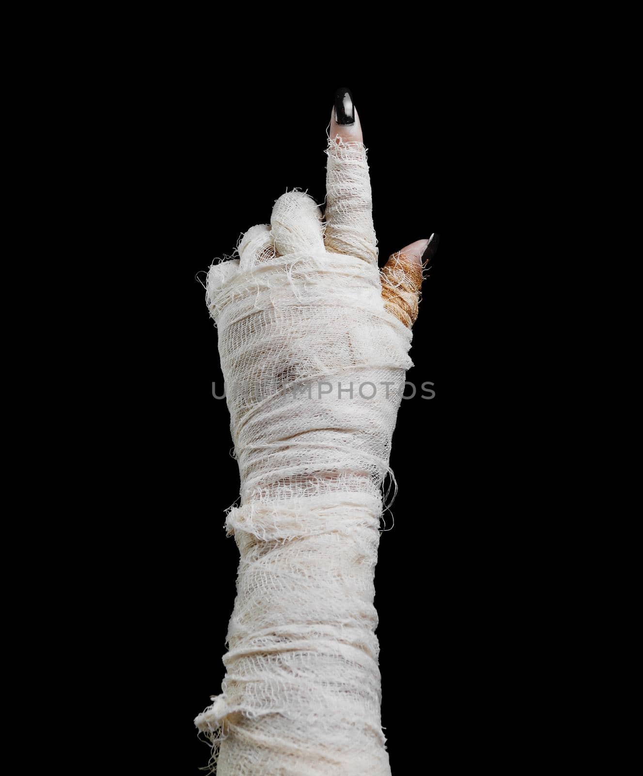 Halloween mummy points the finger by alexAleksei