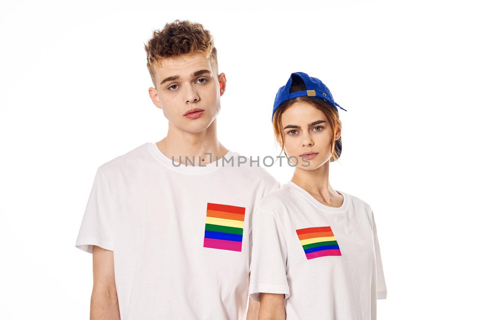 couple Flag lgbt transgender sexual minorities light background by Vichizh