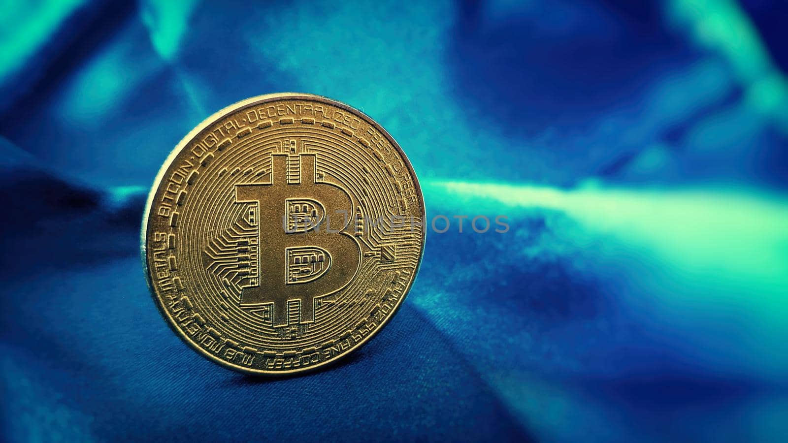 Bitcoin BTC Bit Coin close up of Bitcoin coins isolated on black background Blockchain technology, by Maximusnd