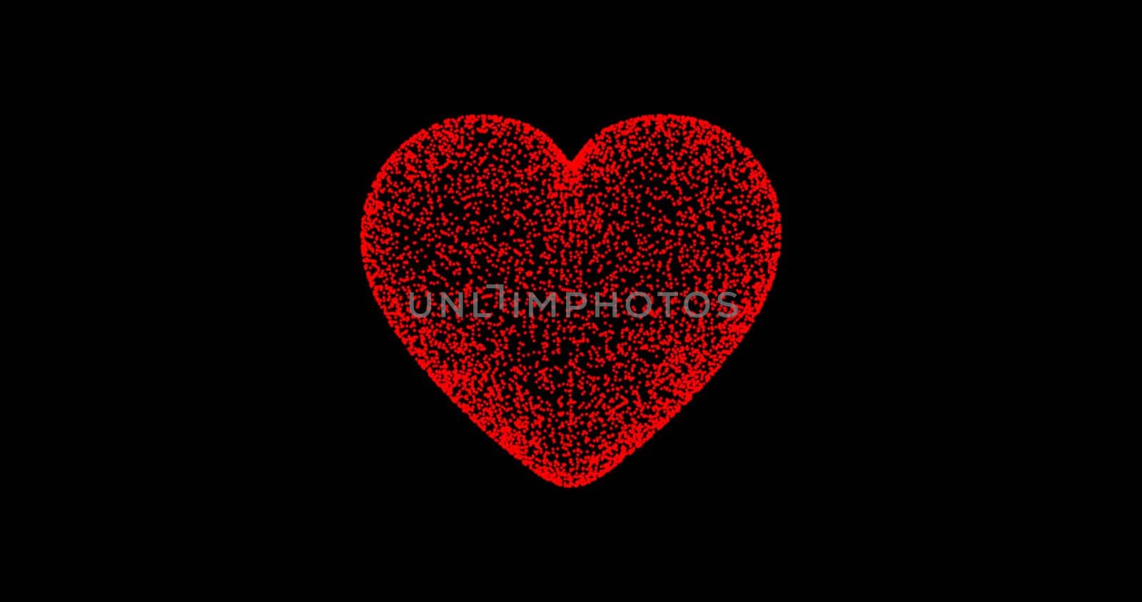 red hearts on black background, abstract particles animated background 4k, valentine's day, love. Blurred defocused by feofra