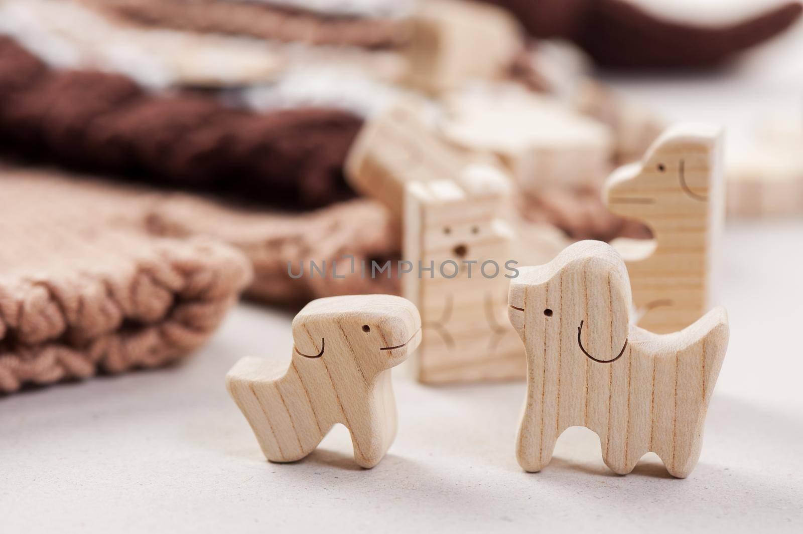 cute wooden toy animal, tiny toys and shallow depth of field