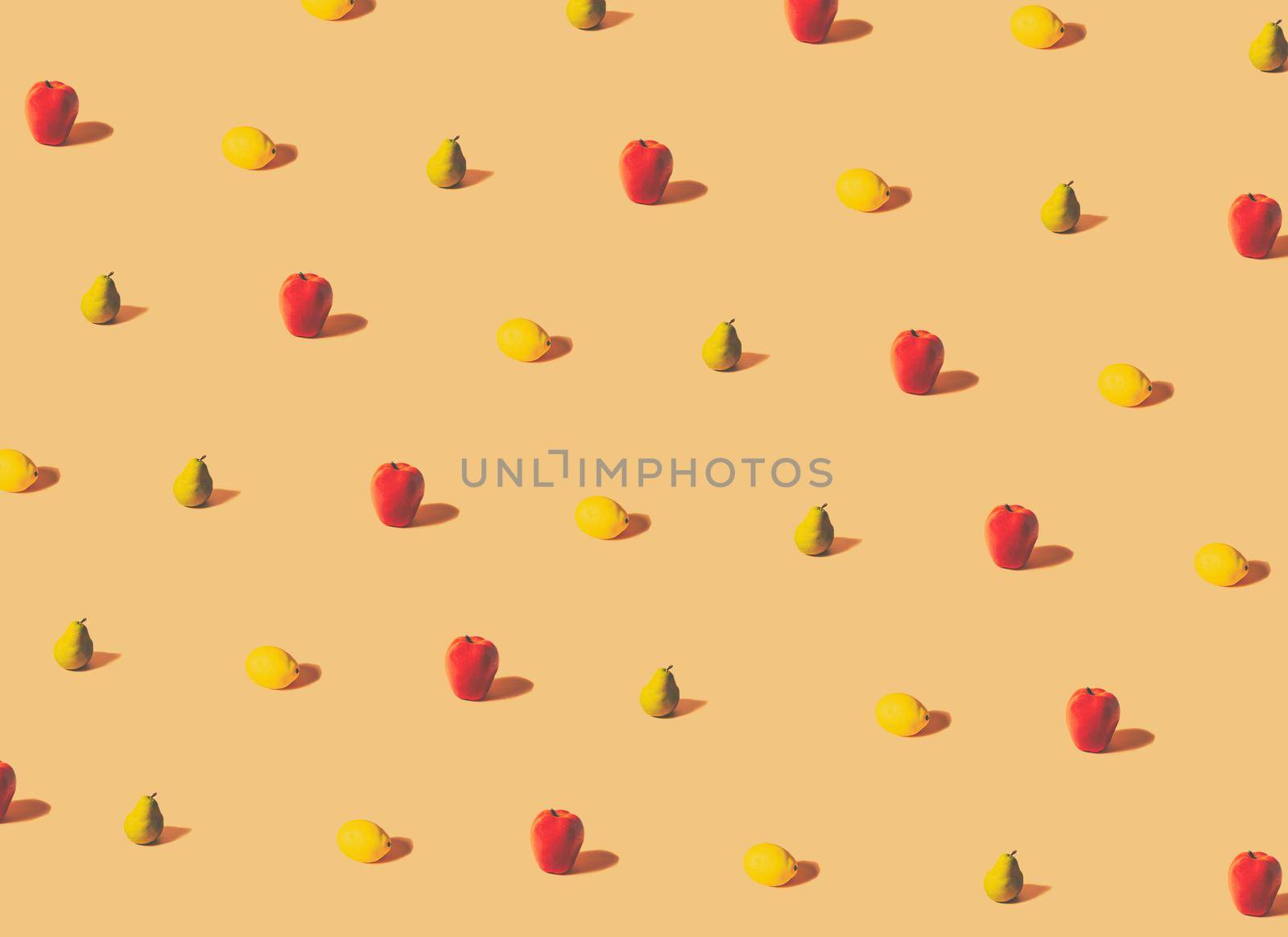 Minimal  concept.Trendy Fruity pattern made with various  Fruit