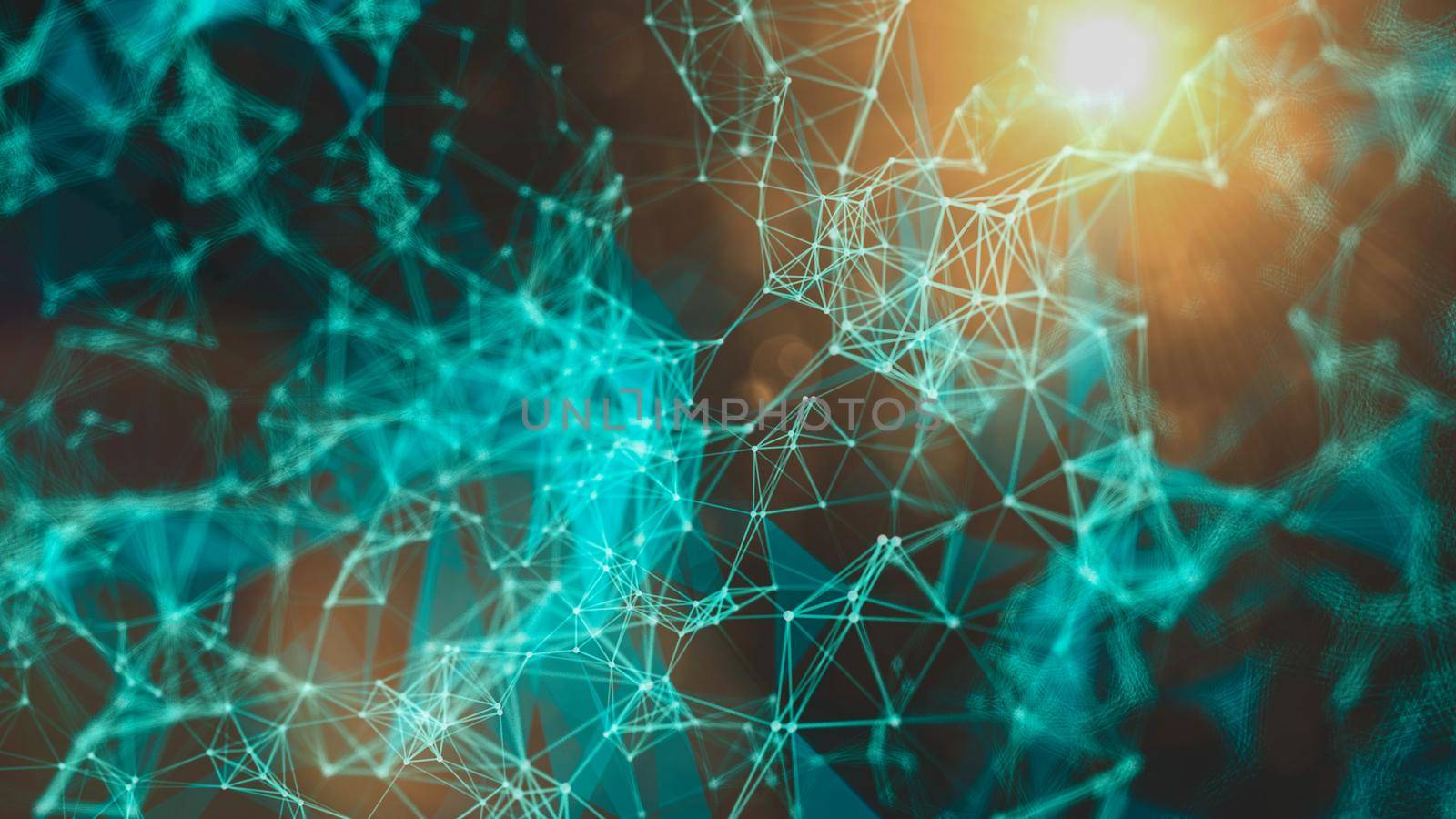 Connection structure. Big data visualization. Futuristic shape. Computer generated abstract background