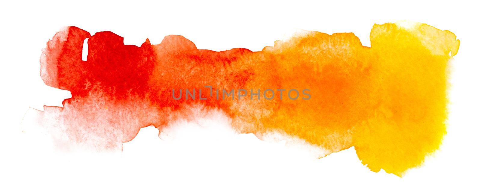 Wide palette of hot colors, drawing in bright watercolor, isolated on a white background