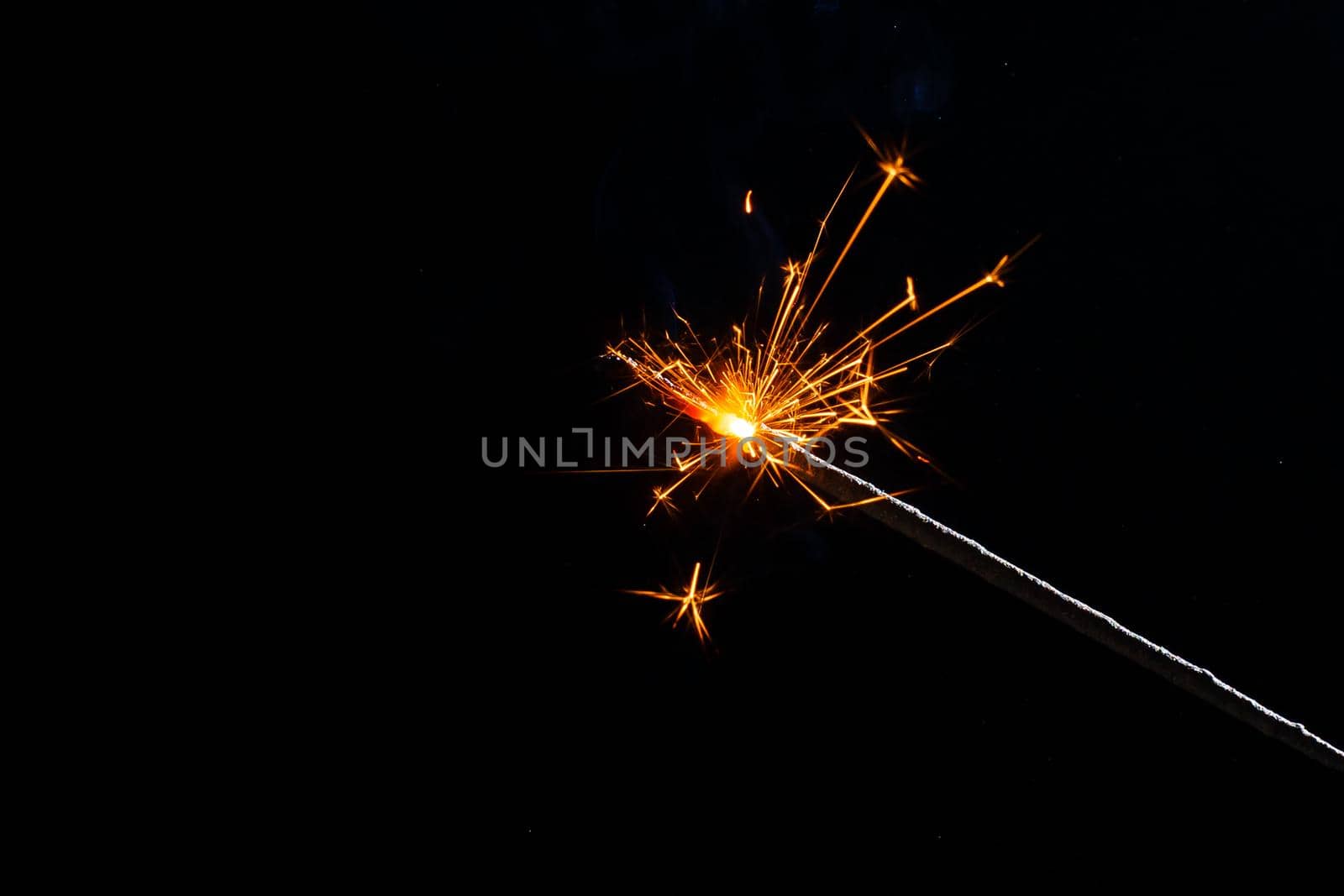 closeup view of burning sparkler