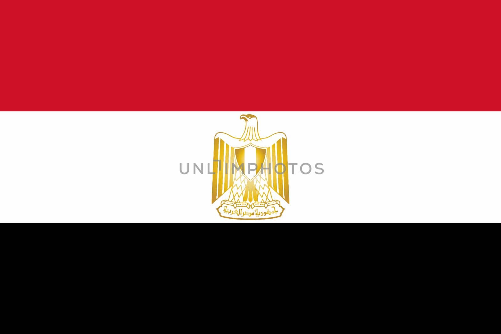 The flag of the African country of Egypt