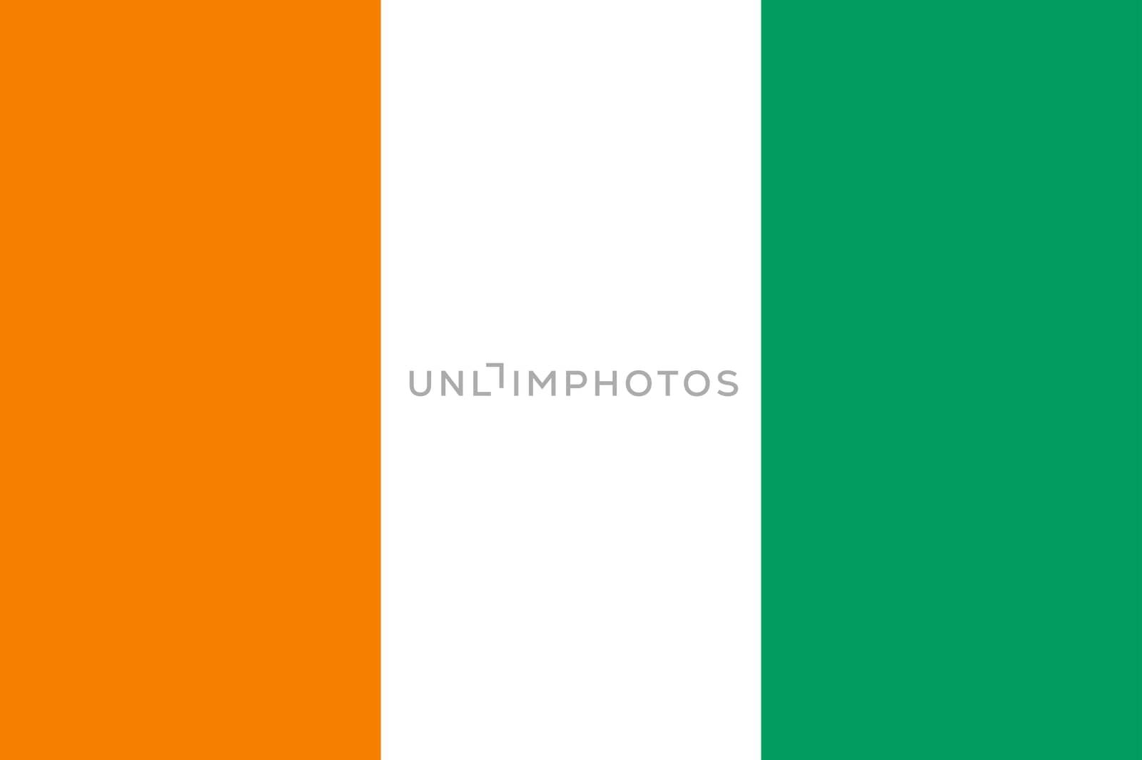The flag of the African country of  Ivory Coast