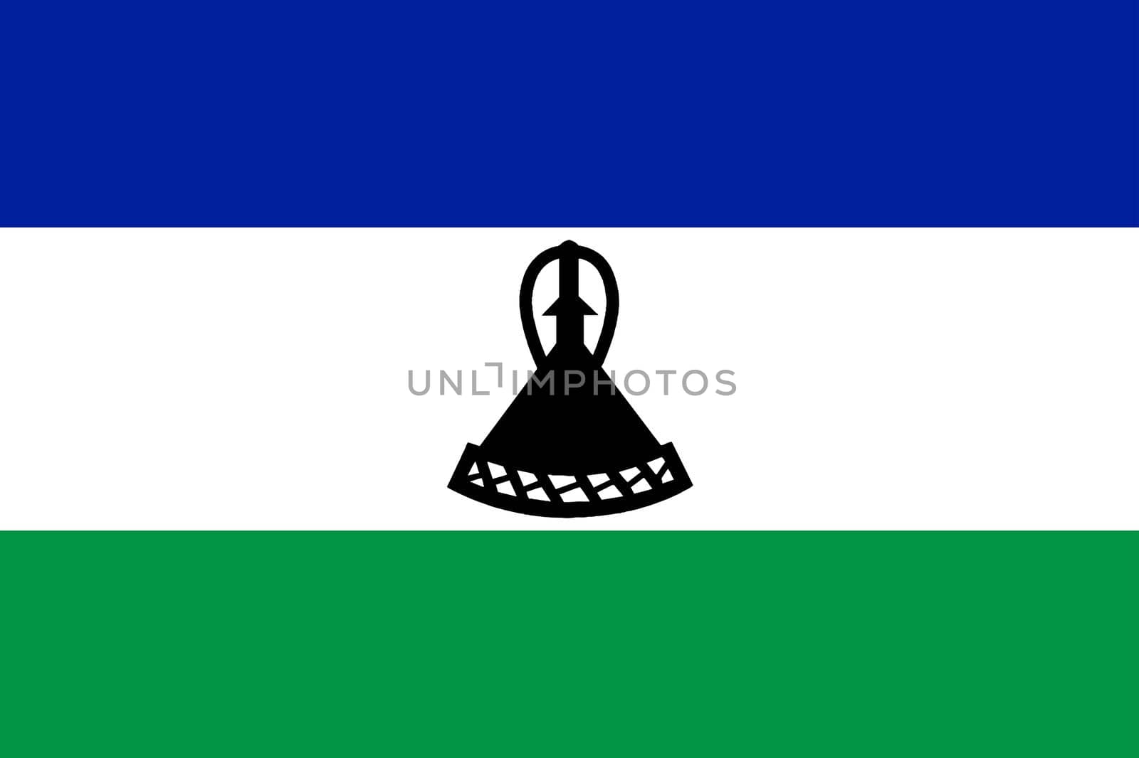 Lesotho National Flag by Bigalbaloo