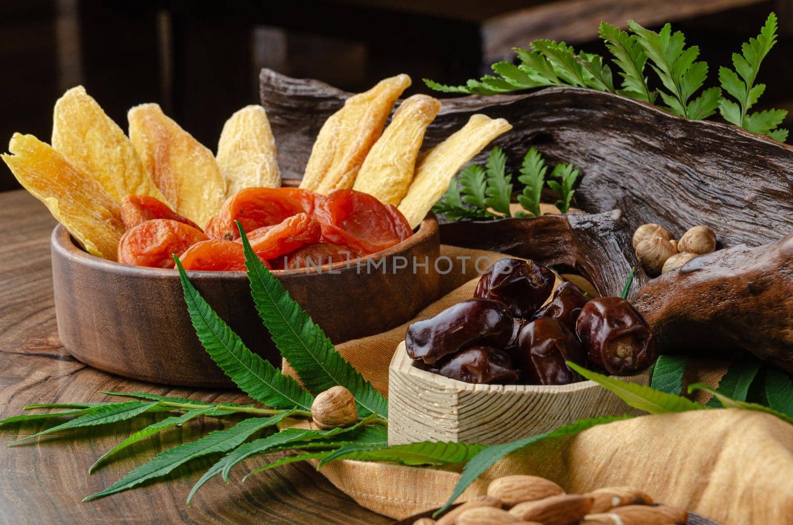 still life of nuts and dried fruits by Rotozey