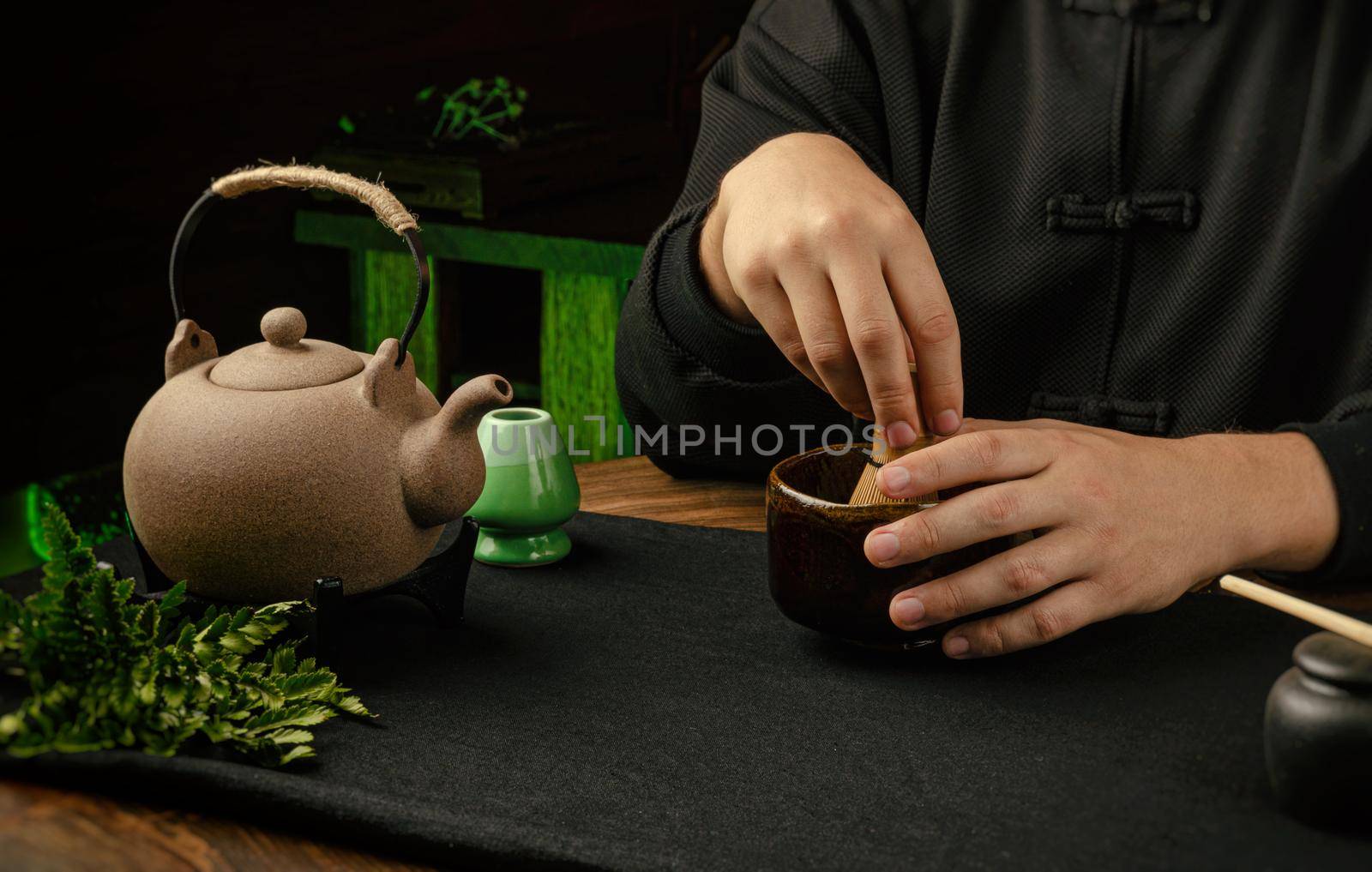 traditional matcha tea preparation by Rotozey