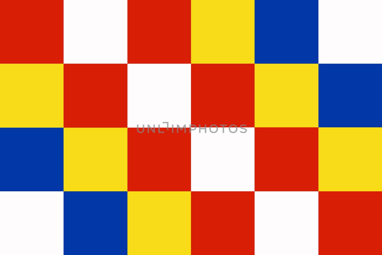 The city flag of Antwerp Belgium in white, blue, yellow and red