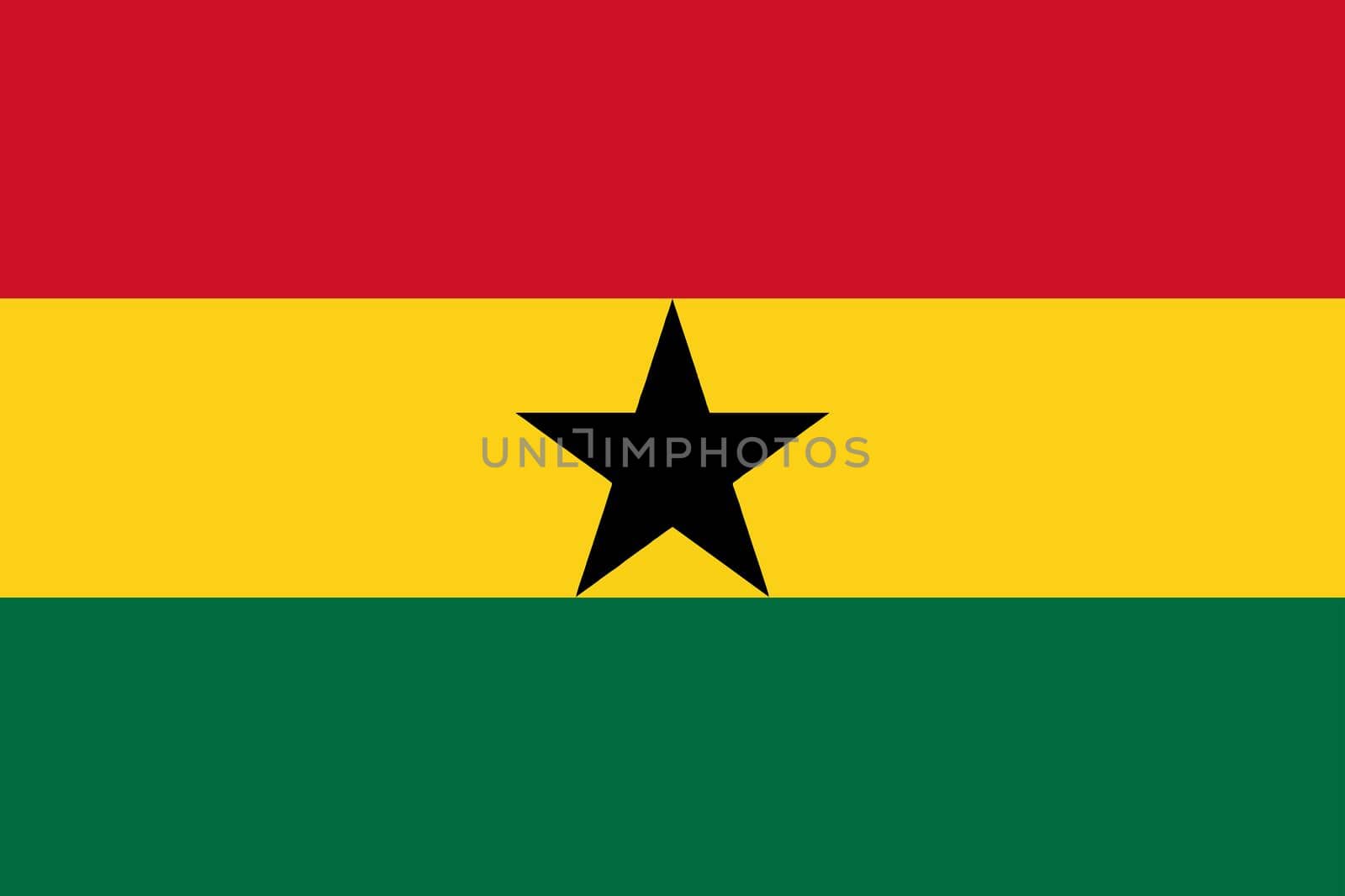 The flag of the African country of Ghana