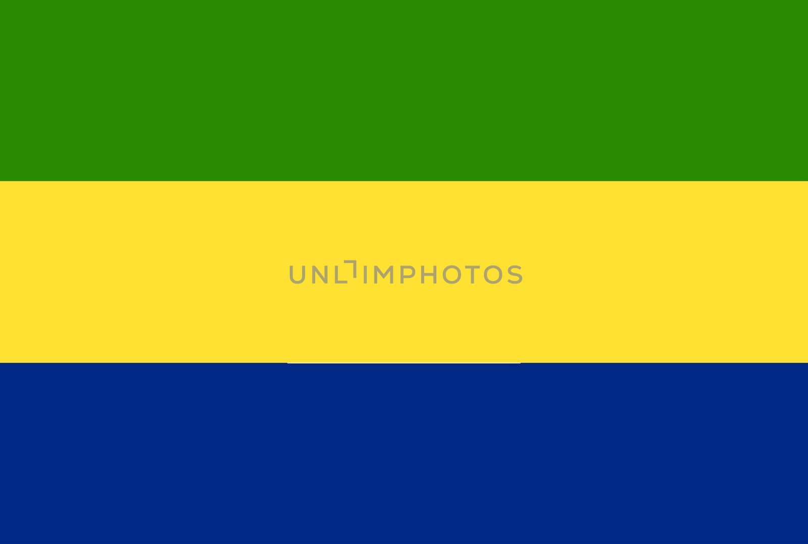 The flag of the African country of Gabon